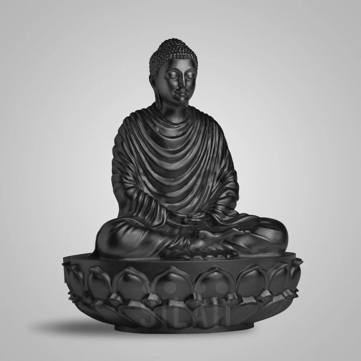 Gautama Buddha 6 In Sculpture - Matt Black