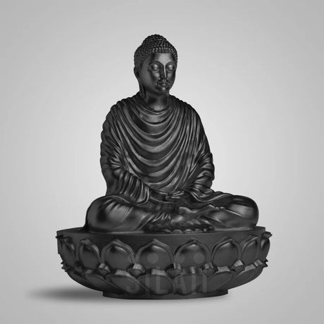 Gautama Buddha 6 In Sculpture - Matt Black