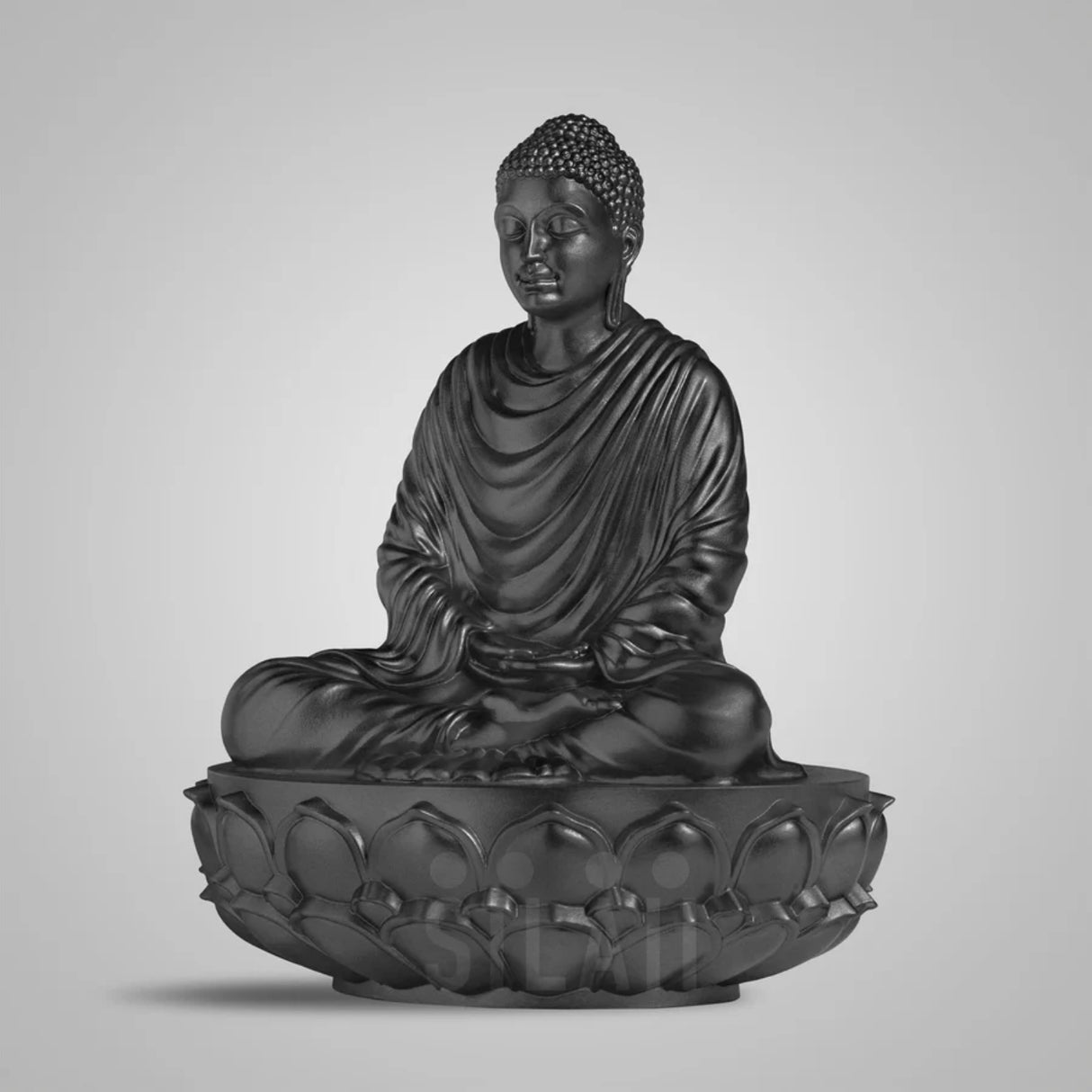 Gautama Buddha 6 In Sculpture - Matt Black