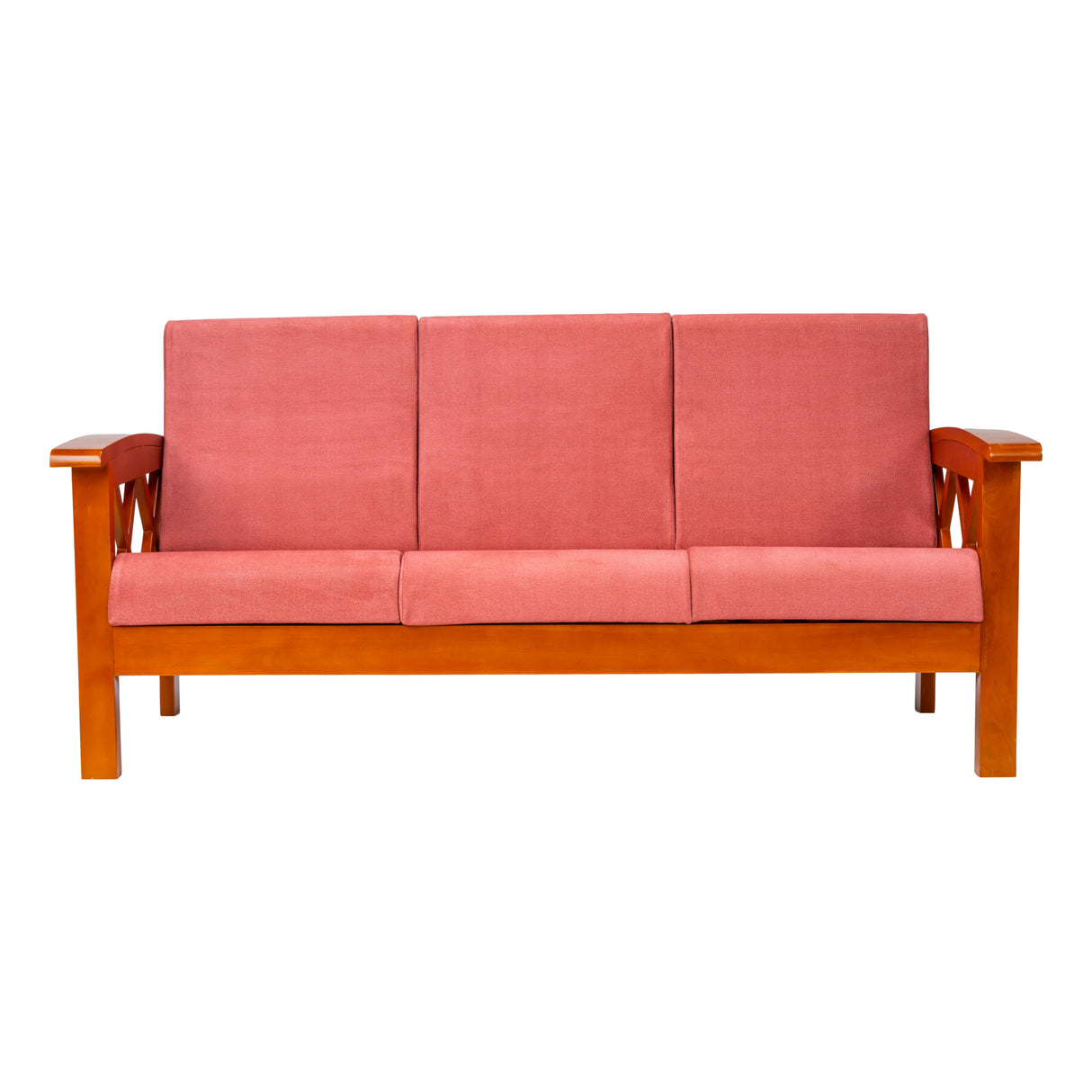 Georgia Pro Prime Wooden Sofa 3 Seater - Teak Finish