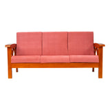 Georgia Pro Prime Wooden Sofa 3 Seater - Teak Finish