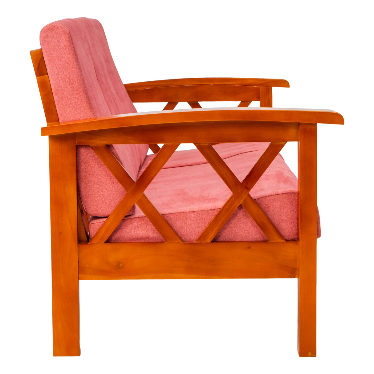 Georgia Pro Prime Wooden Sofa 3 Seater - Teak Finish