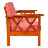 Georgia Pro Prime Wooden Sofa 3 Seater - Teak Finish