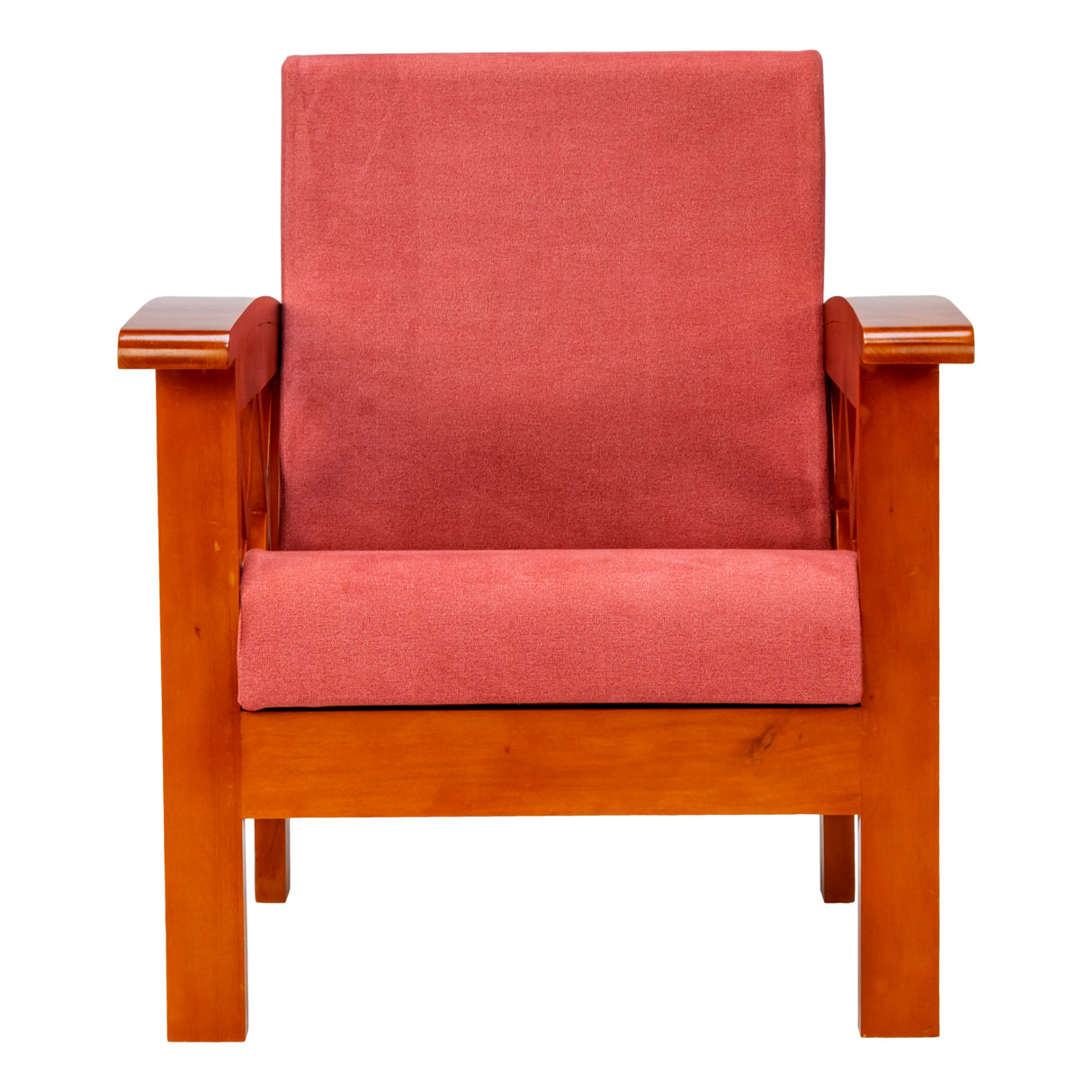 Georgia Pro Prime Wooden Sofa Set (3+1+1 Seater) - Teak Finish