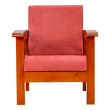 Georgia Pro Prime Wooden Sofa Set (3+1+1 Seater) - Teak Finish
