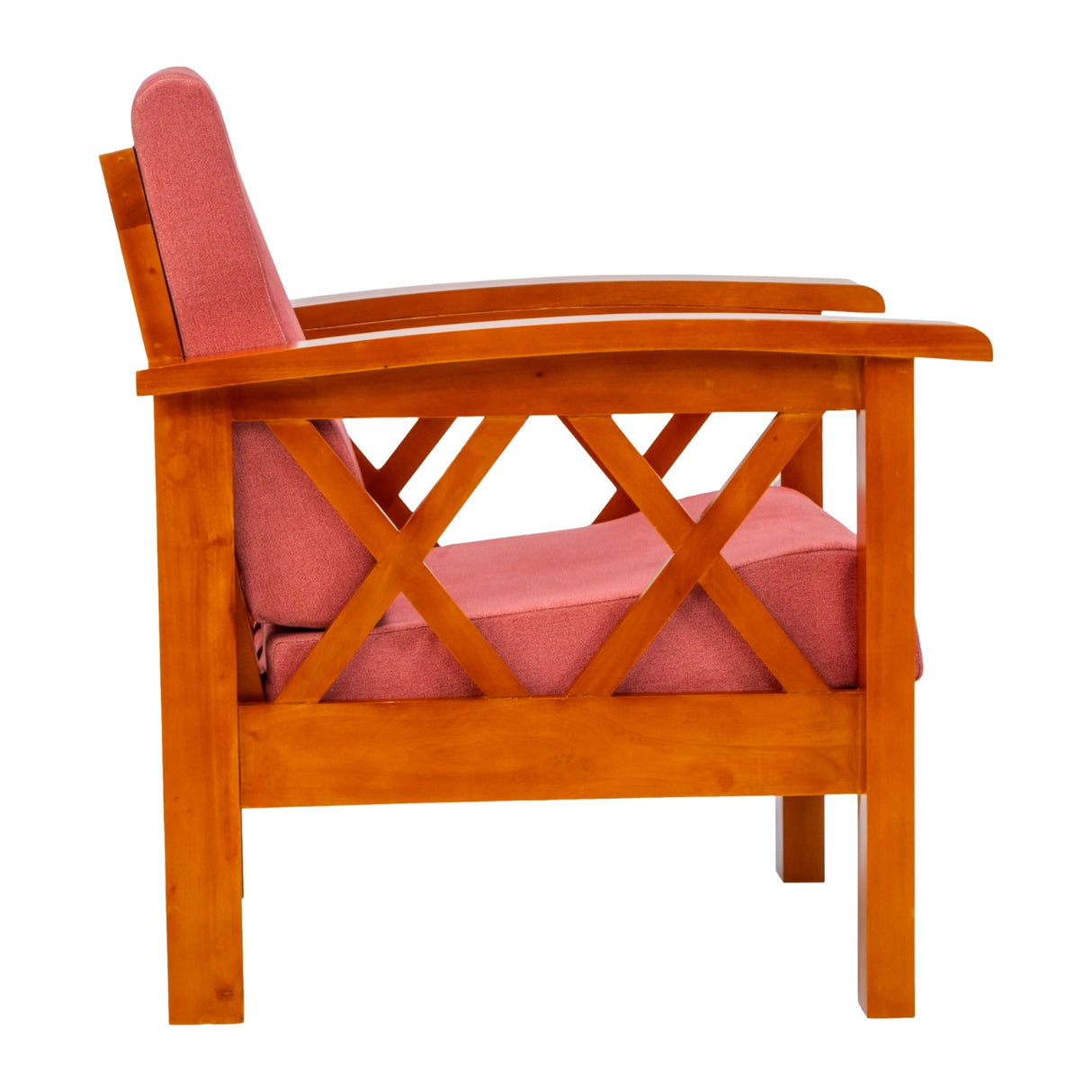 Georgia Pro Prime Wooden Sofa 1 Seater - Teak Finish