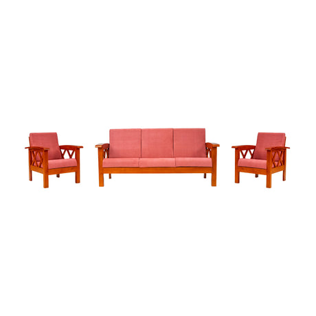 Georgia Prime Seater Sofa Set (3+1+1-Seater) - Teak Finish_1