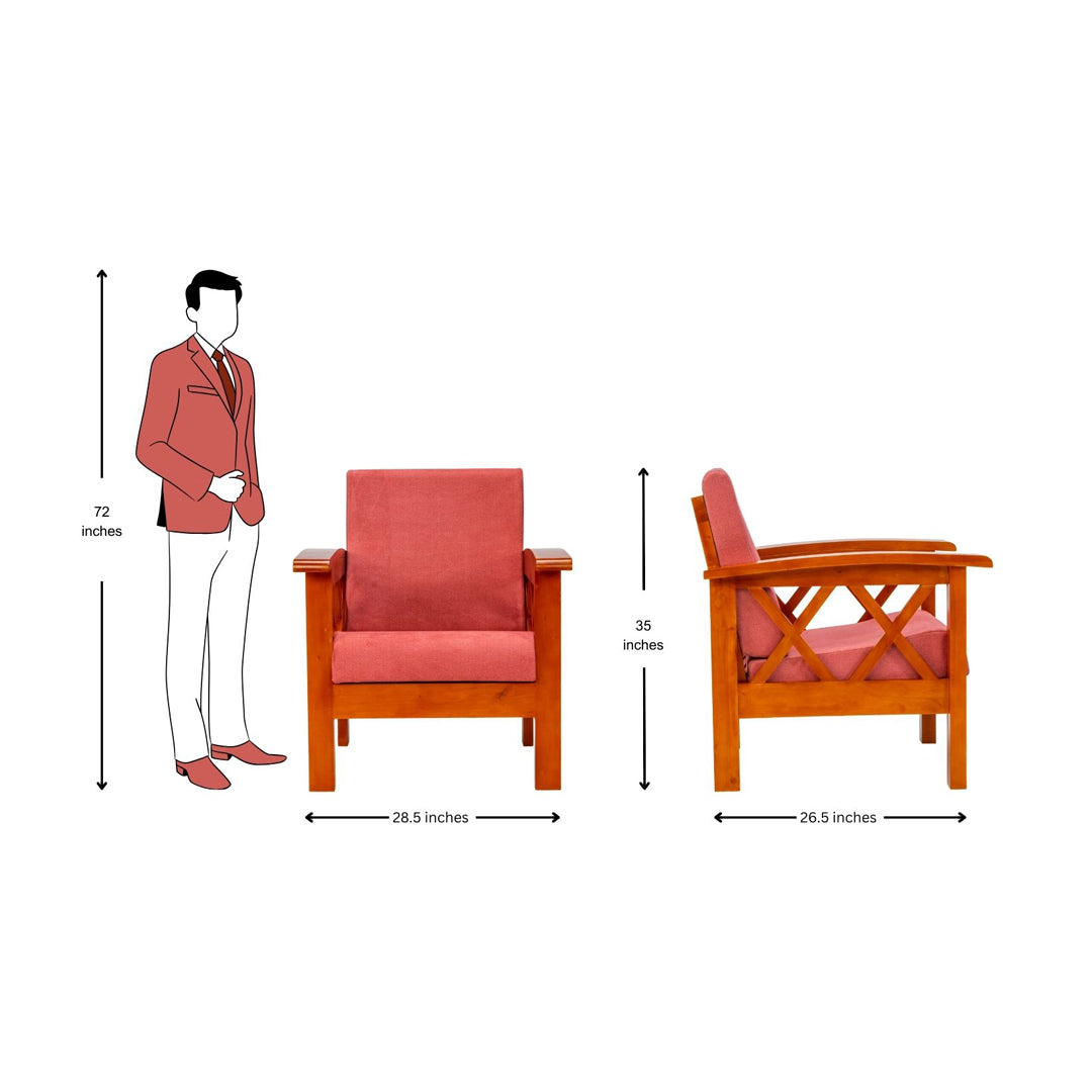 Georgia Prime Seater Sofa Set (3+1+1-Seater) - Teak Finish_11
