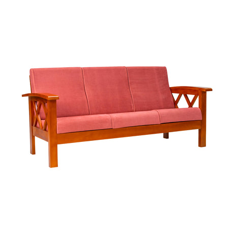 Georgia Prime Wooden Sofa 3-Seater - Teak Finish_1