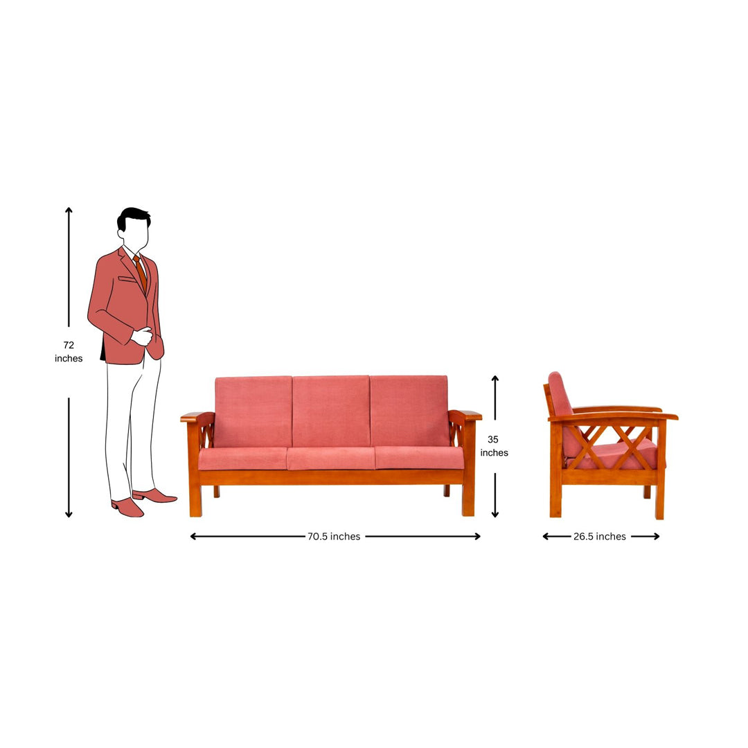 Georgia Prime Wooden Sofa 3-Seater - Teak Finish_5