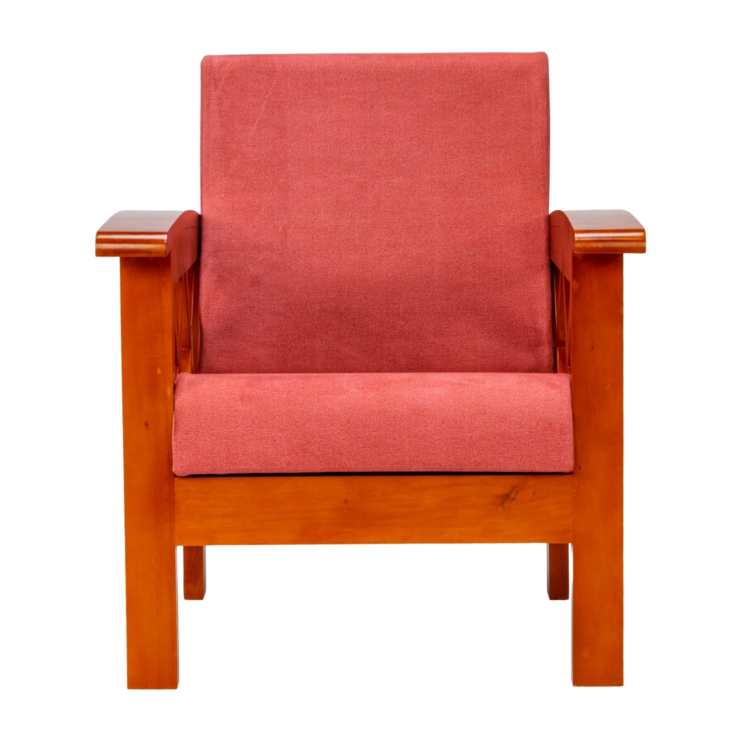 Georgia Pro Prime Wooden Sofa 1 Seater - Teak Finish