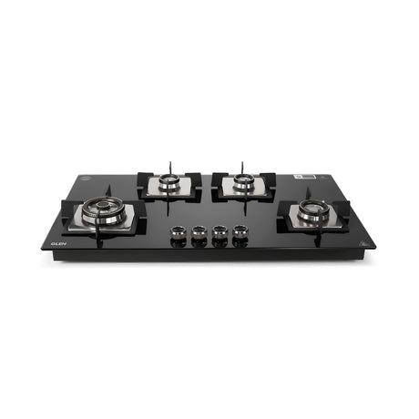 Glen 1094 XL 4 Burner Glass Top Burner Gas Stove - Black_Front View