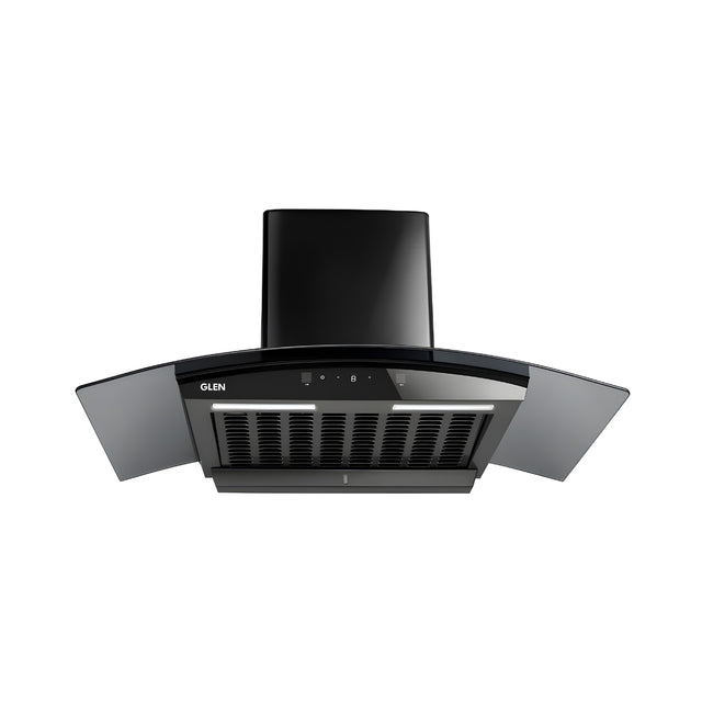 Glen 6058 DI BL AC 90 cm Auto-Clean Filterless Chimney – Black_Front View