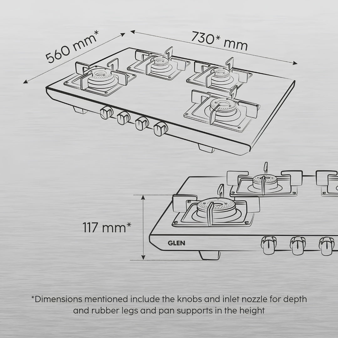 Glen CT1054UTSS Ultra Tuff 4 Burner Cooktop - Silver_8