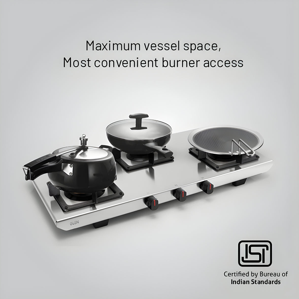 Glen GL 1053 77 Ultra Tuff Stainless Steel 3-Burner Gas Stove –  Silver_2