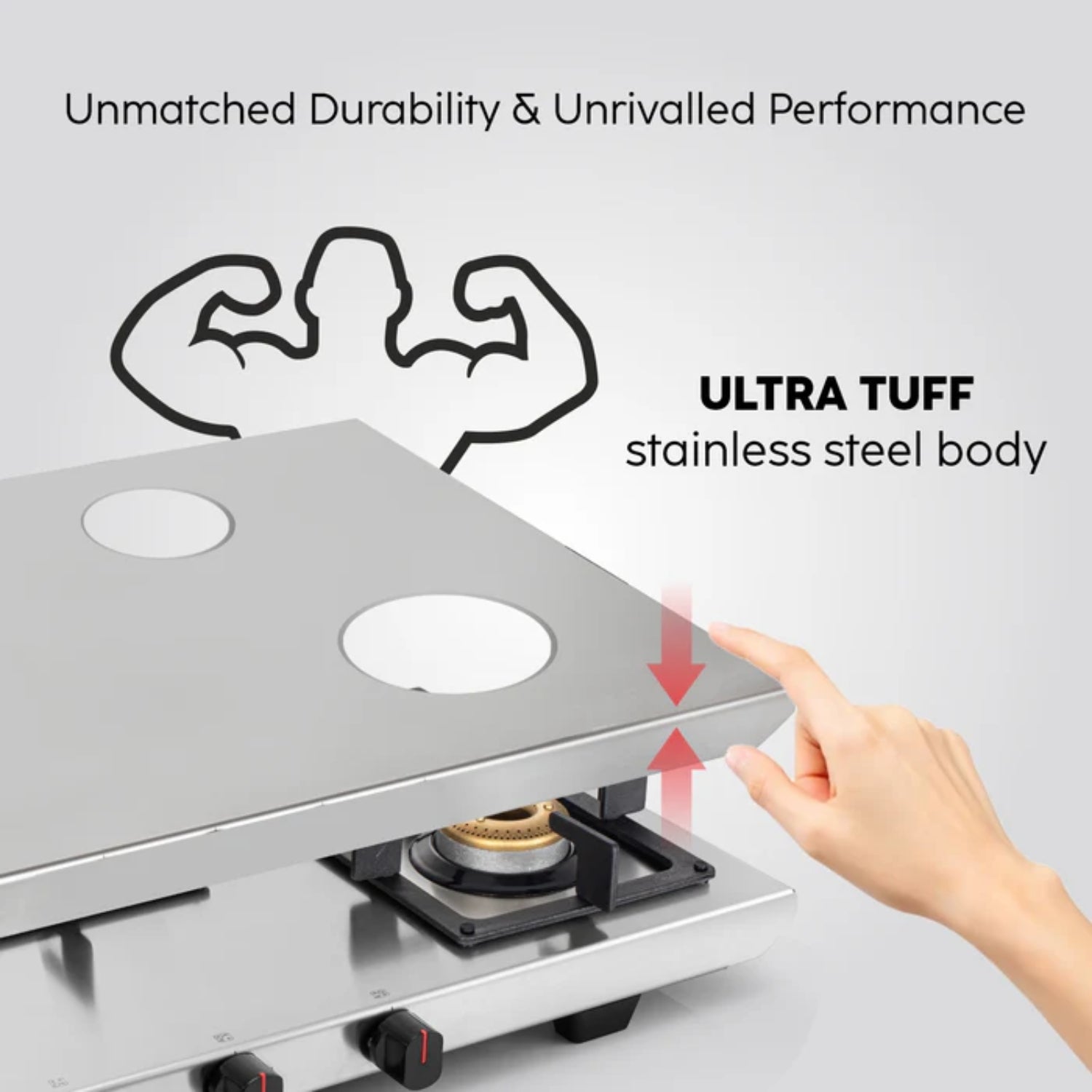 Glen GL 1053 77 Ultra Tuff Stainless Steel 3-Burner Gas Stove –  Silver_6