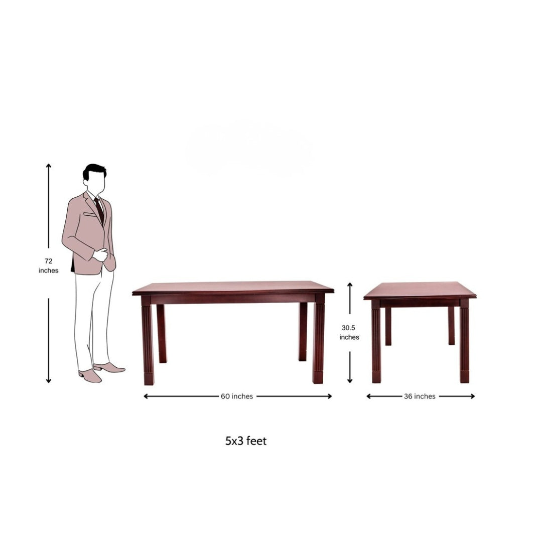 Glenburn Rectangle Wooden Top Dining Table 4 Seater - Honey Finish_4