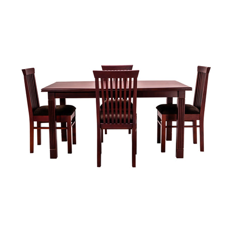 Glenburn Wooden Top 4-Seater Dining Set - Honey Finish_02