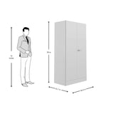 Godrej Auraline Men Premium 2-Door Steel Wardrobe - Textured Bond White