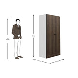 Godrej Auraline Men Premium 2-Door Steel Wardrobe - Walnut