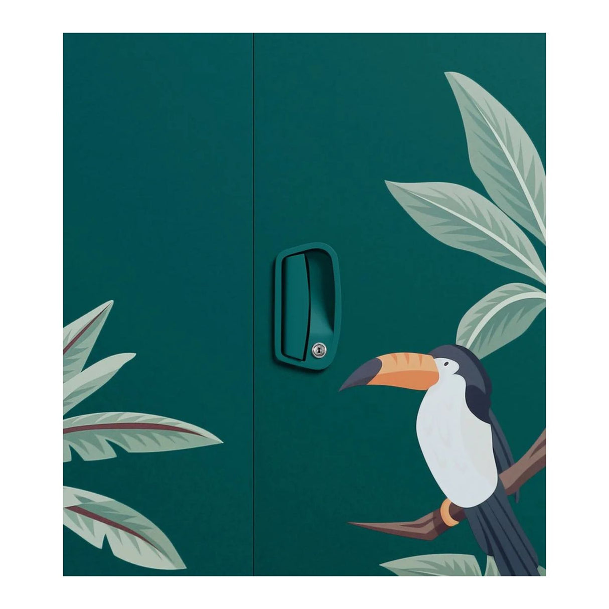Godrej Aceline Full Locker 2-Door Steel Wardrobe - Textured Foliage Green