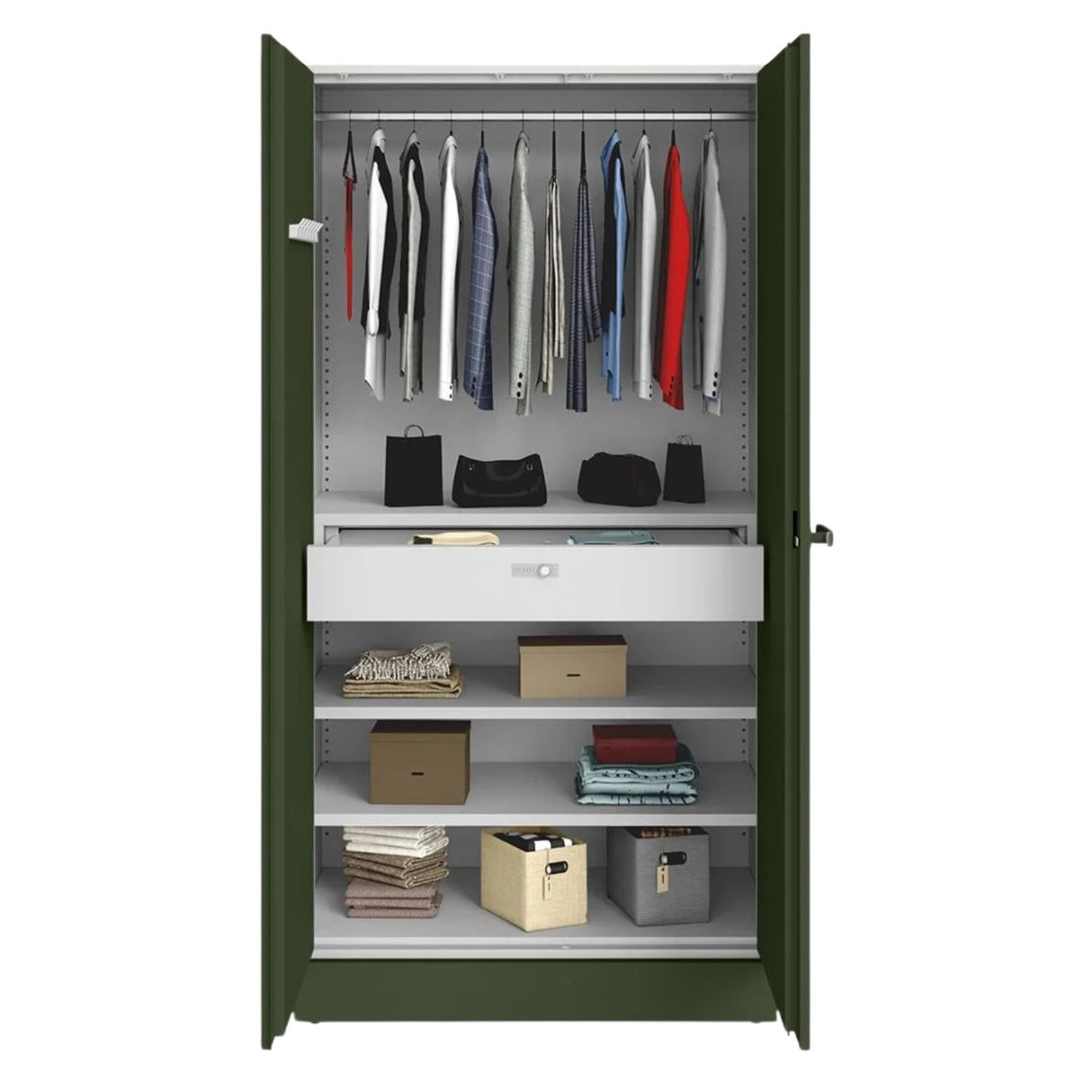 Godrej Auraline Men Basic 2-Door Steel Wardrobe - Matte Tree Mist