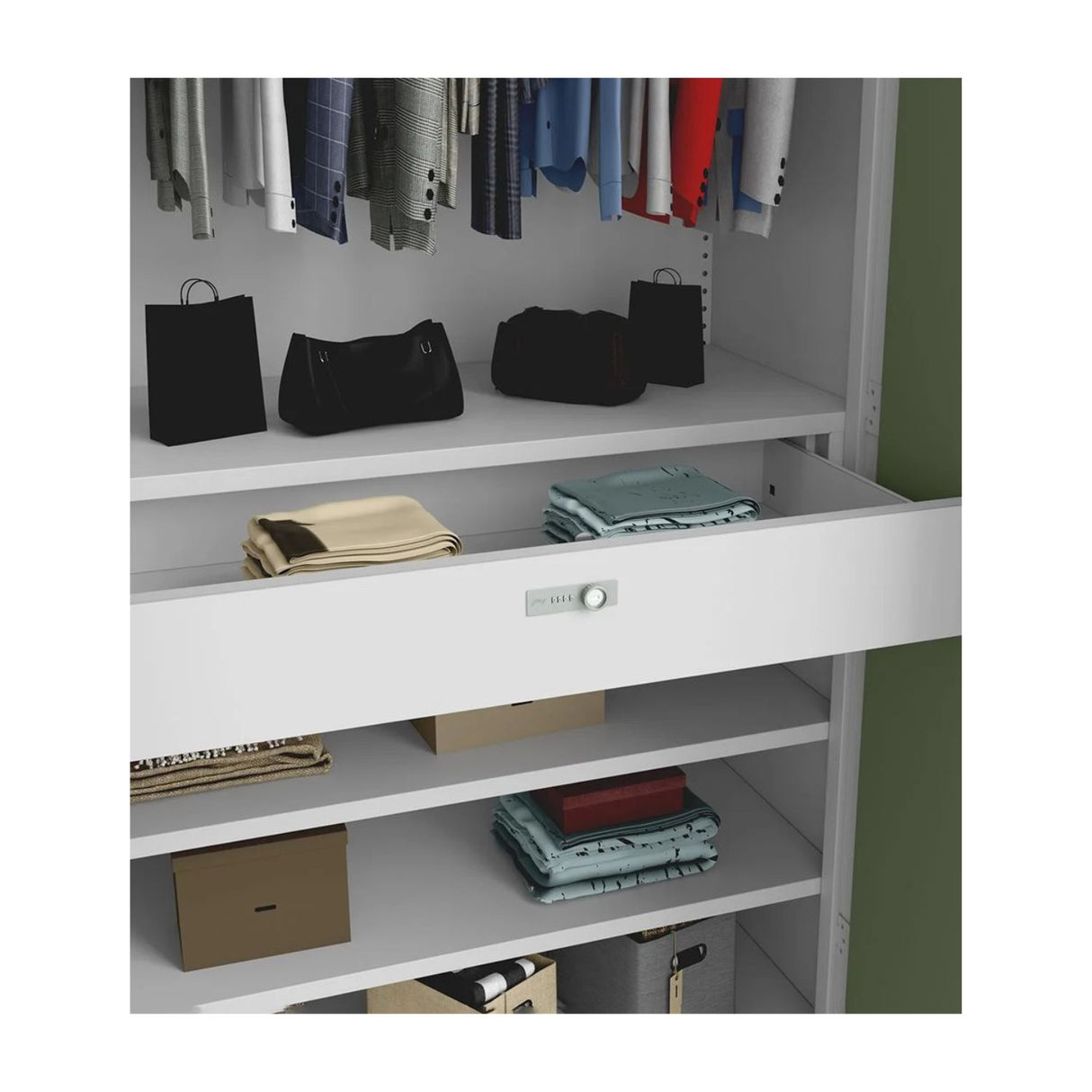 Godrej Auraline Men Basic 2-Door Steel Wardrobe - Matte Tree Mist
