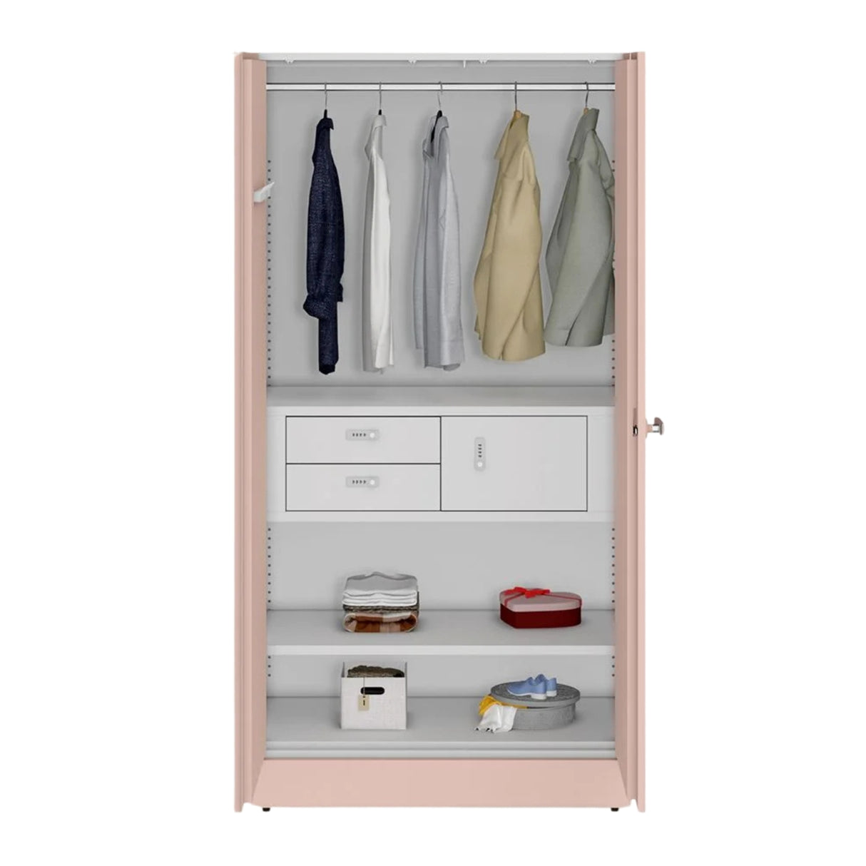 Godrej Auraline Men Premium 2-Door Steel Wardrobe - Matte Peach Whip