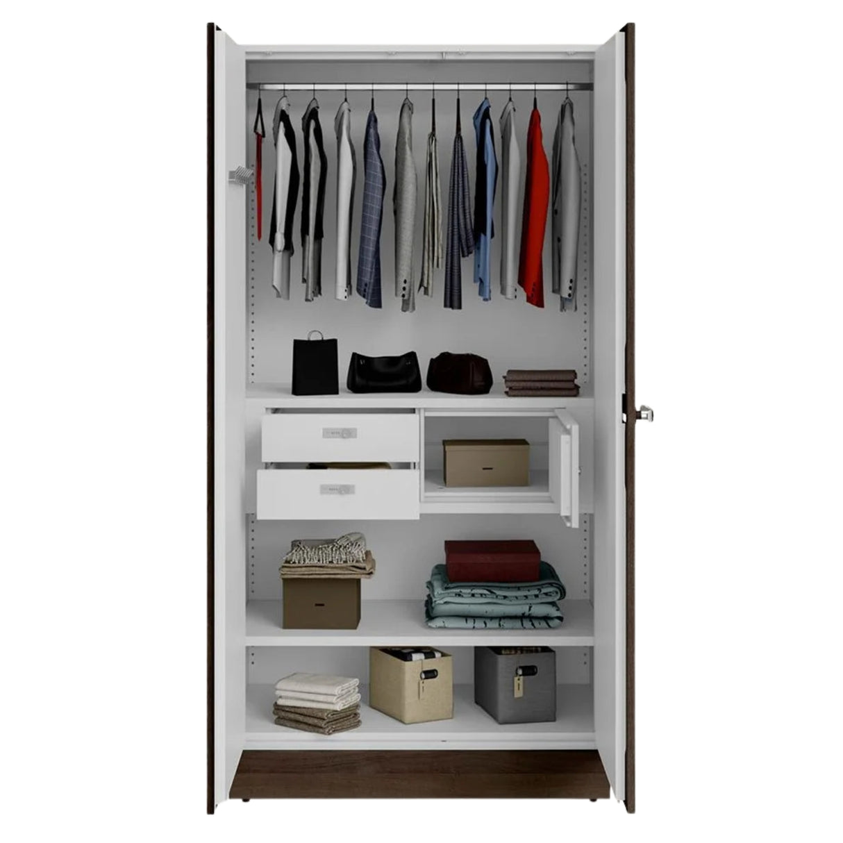 Godrej Auraline Men Premium 2-Door Steel Wardrobe - Walnut