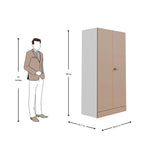 Godrej Auraline Women Basic 2-Door Steel Wardrobe - Textured Affogato