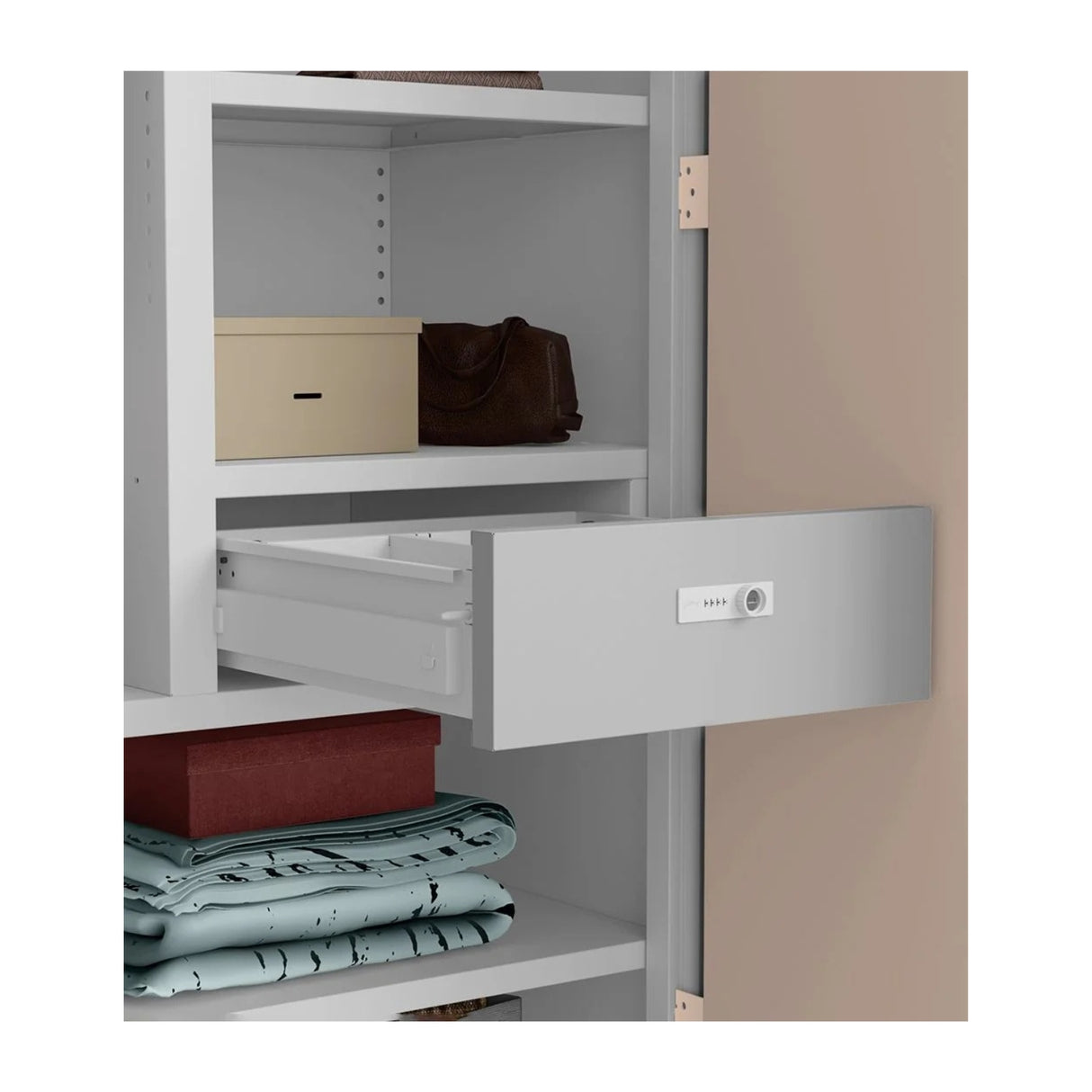 Godrej Auraline Women Basic 2-Door Steel Wardrobe - Textured Affogato