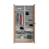 Godrej Auraline Women Basic 2-Door Steel Wardrobe - Textured Affogato