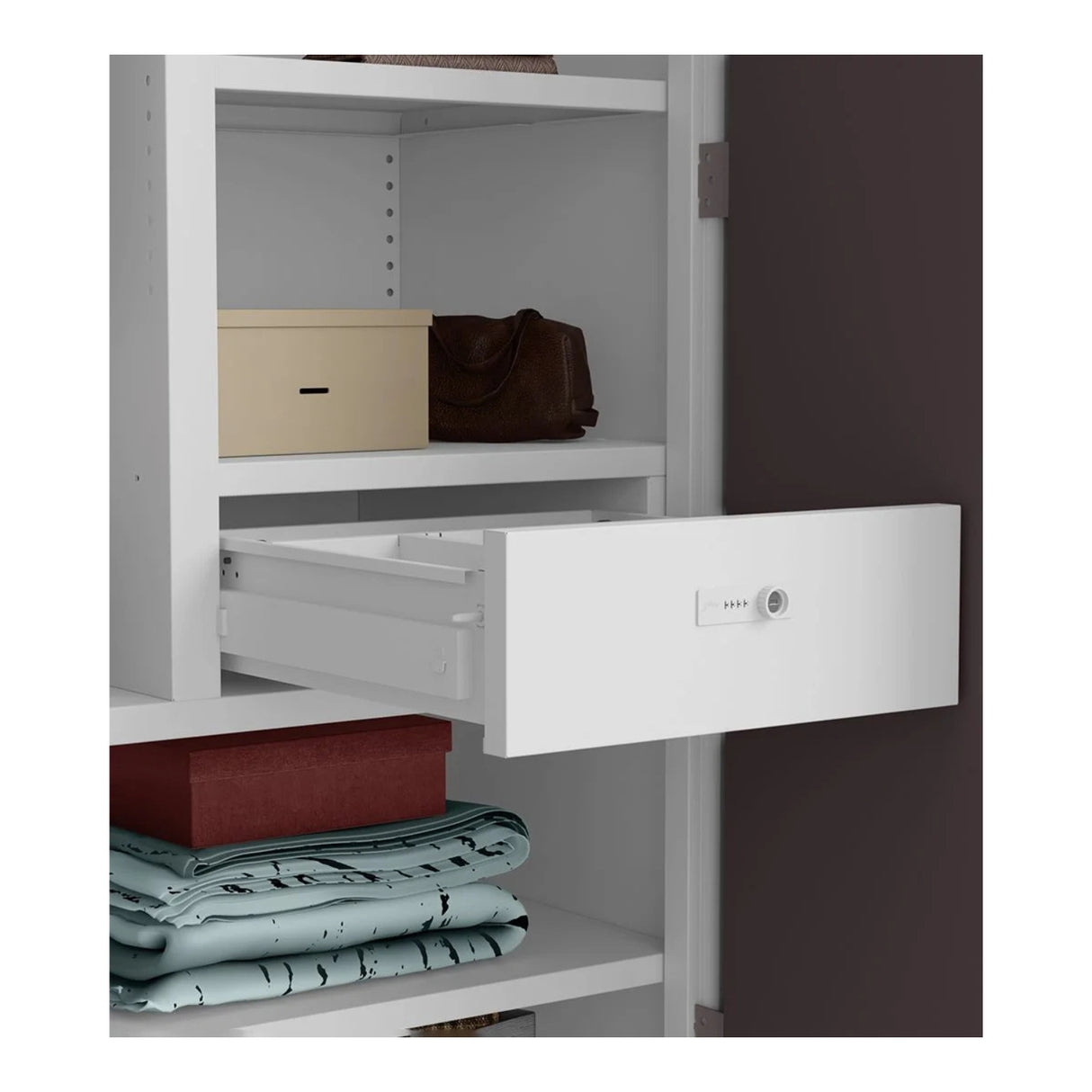 Godrej Auraline Women Basic 2-Door Steel Wardrobe - Textured Coffee Brown