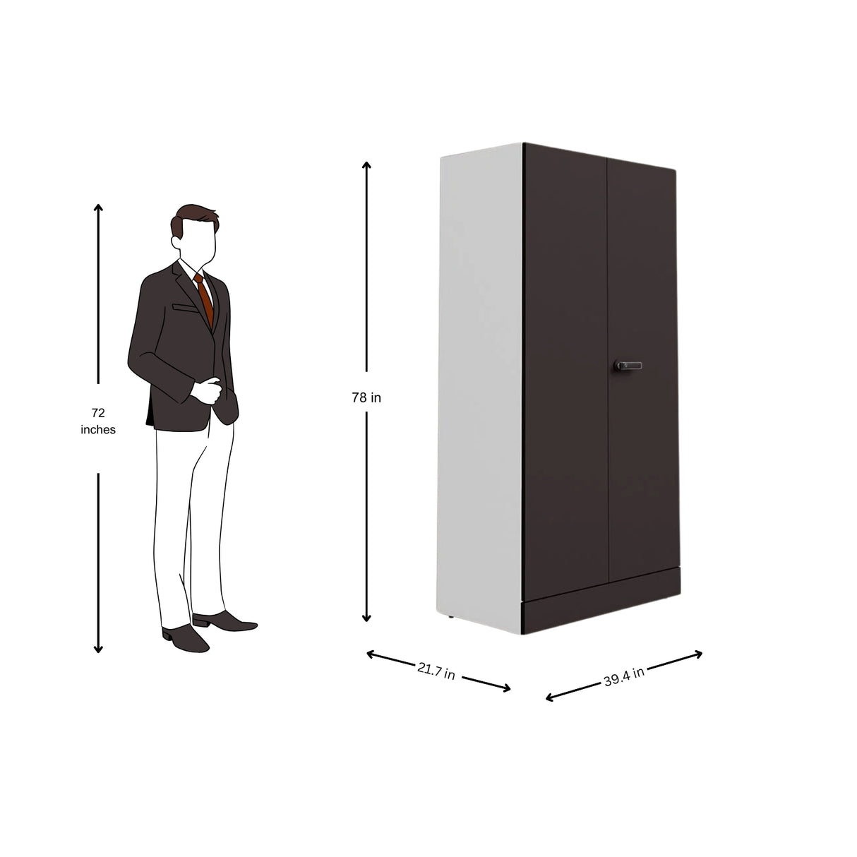 Godrej Auraline Women Basic 2-Door Steel Wardrobe - Textured Coffee Brown