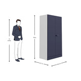 Godrej Auraline Women Basic 2-Door Steel Wardrobe - Textured Navy Blue