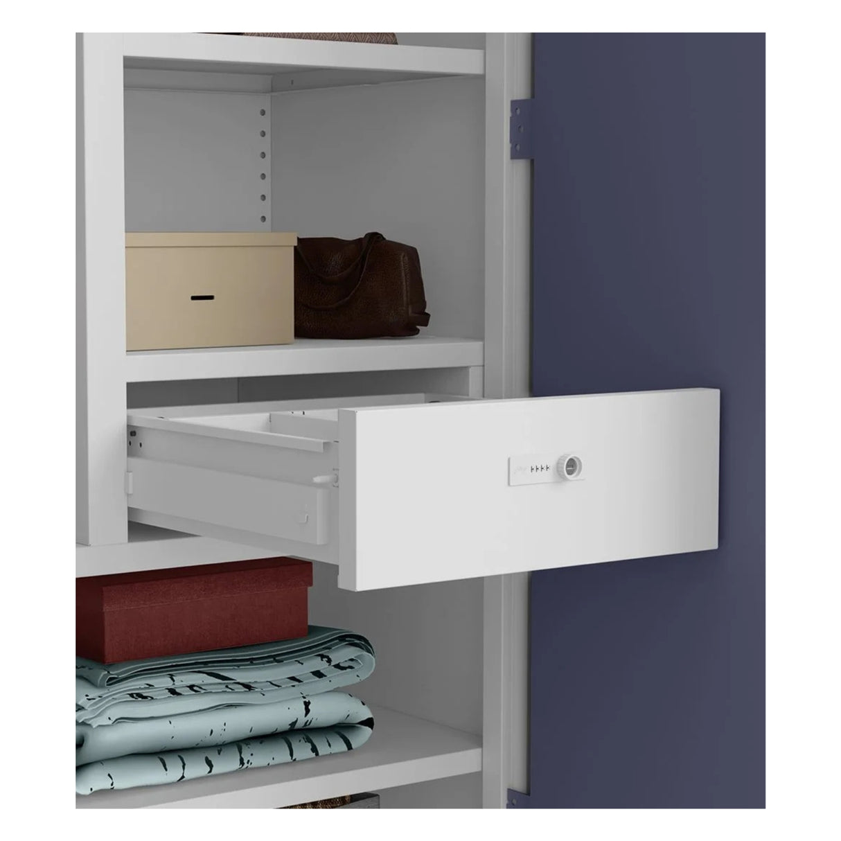 Godrej Auraline Women Basic 2-Door Steel Wardrobe - Textured Navy Blue