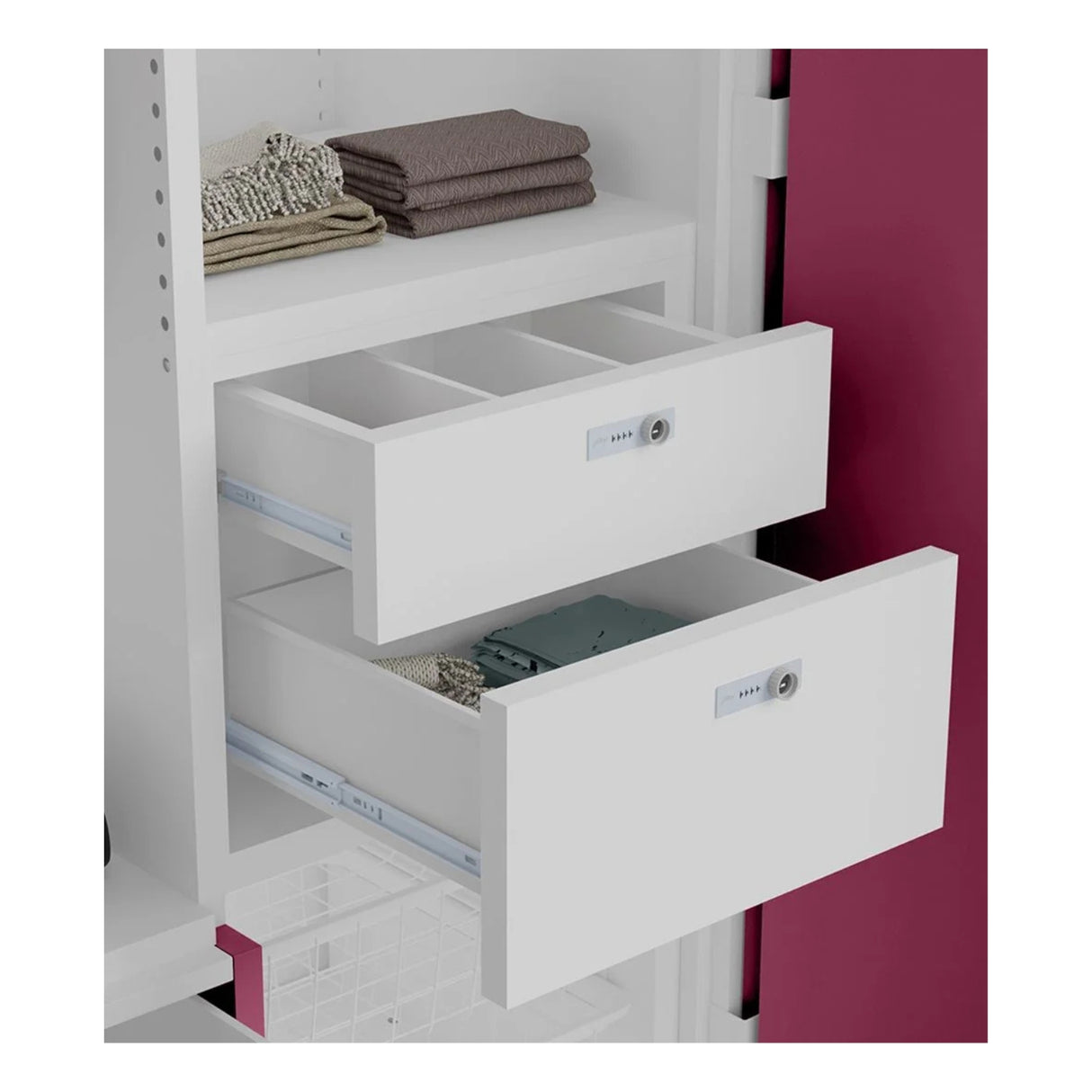 Godrej Auraline Women Premium 2-Door Steel Wardrobe - Textured Berry