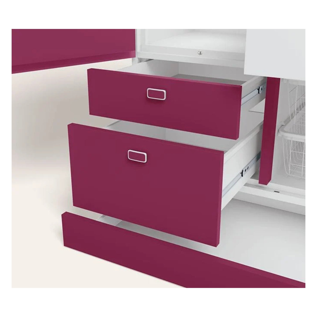 Godrej Auraline Women Premium 2-Door Steel Wardrobe - Textured Berry