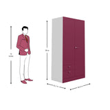 Godrej Auraline Women Premium 2-Door Steel Wardrobe - Textured Berry