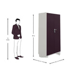 Godrej H1 2-Door Steel Wardrobe - Textured Shellwine Red