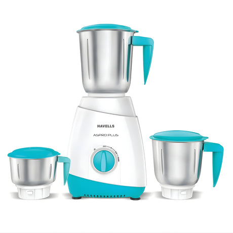 HAVELLS Aspro Plus 550 Watt 3 Jars Mixer Grinder - White and Light Blue_1