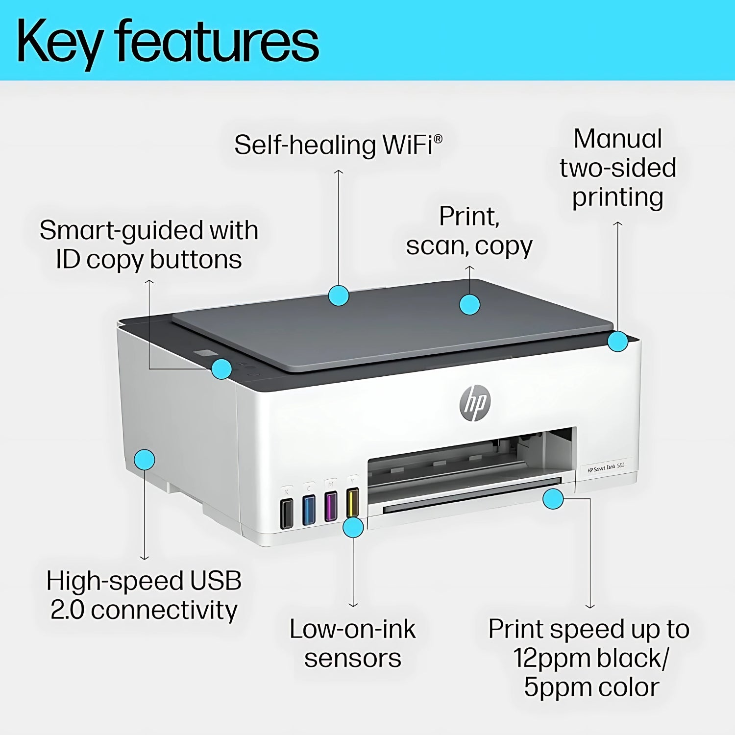 HP Smart Tank 580 All-in-One Wireless Printer - White_6