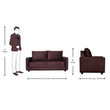 Hague Fabric Sofa 3 Seater - Brown