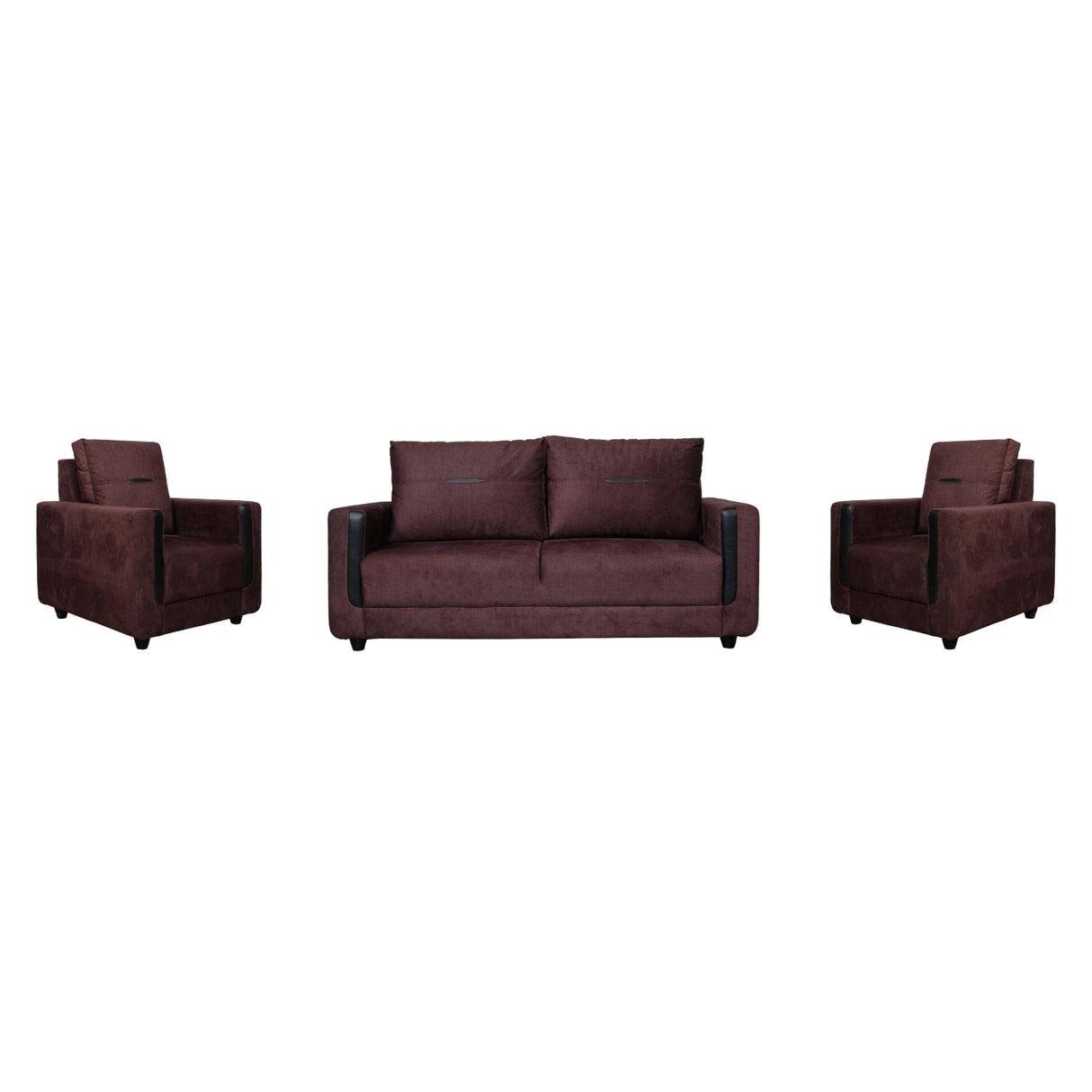 Hague Fabric Sofa Set (3+1+1-Seater) - Brown