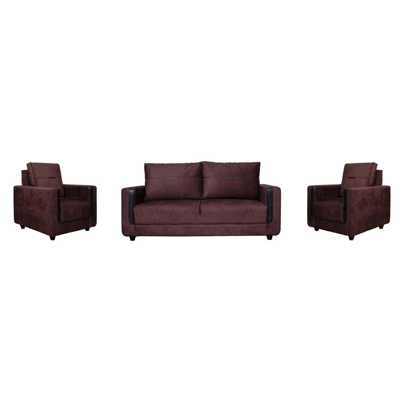 Hague Fabric Sofa Set (3+1+1-Seater) - Brown