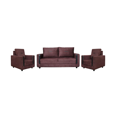 Hague Fabric Sofa Set (3+1+1-Seater) - Brown_1