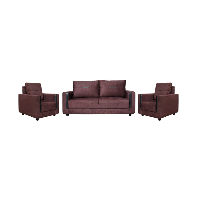 Hague Fabric Sofa Set (3+1+1-Seater) - Brown_1