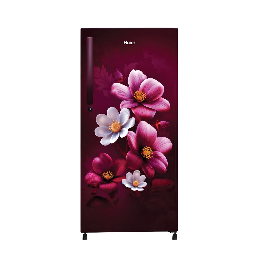 HaierHRD-2101SRAA-PSingleDoorRefrigerator190L-RedAnemone_FrontView