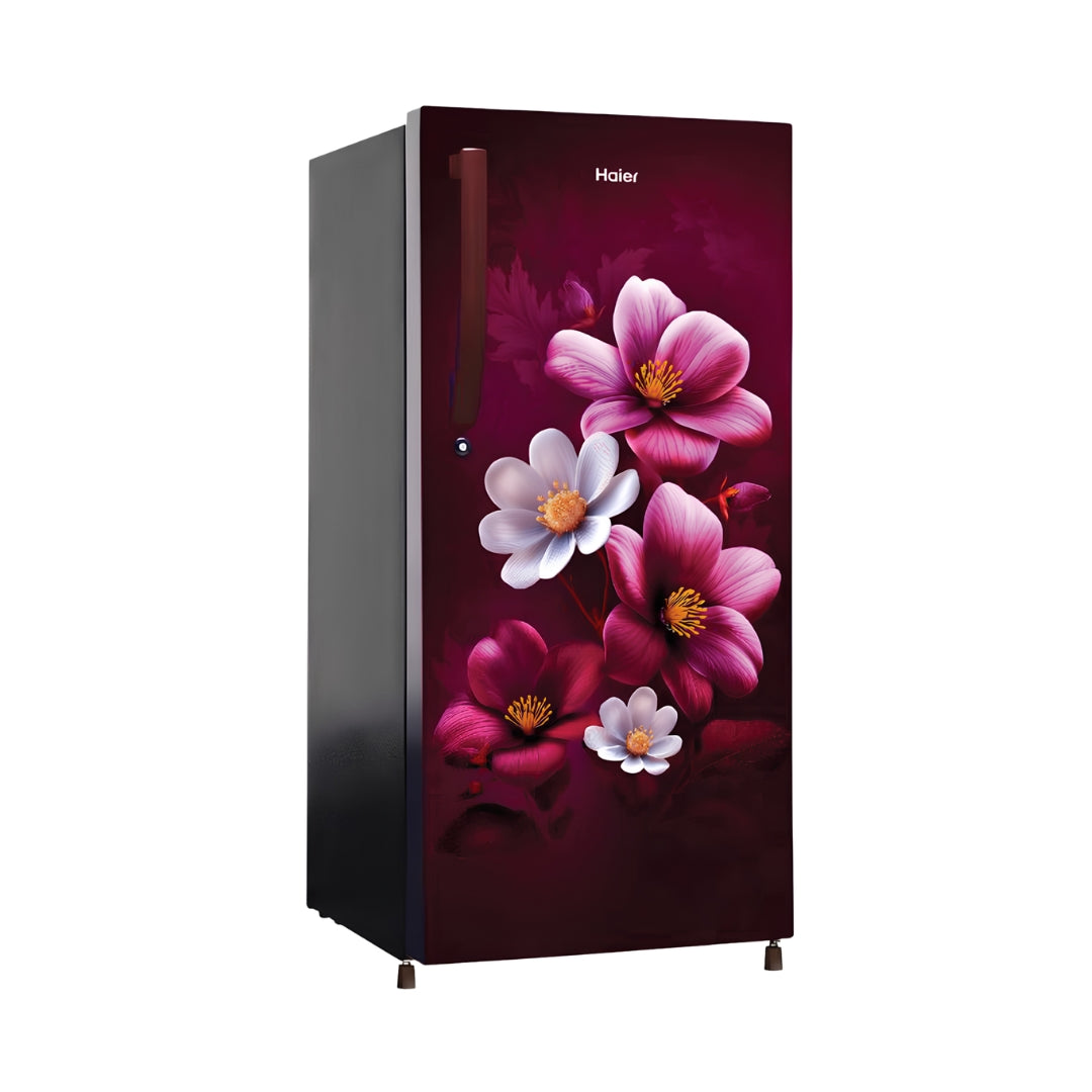 HaierHRD-2101SRAA-PSingleDoorRefrigerator190L-RedAnemone_RightView