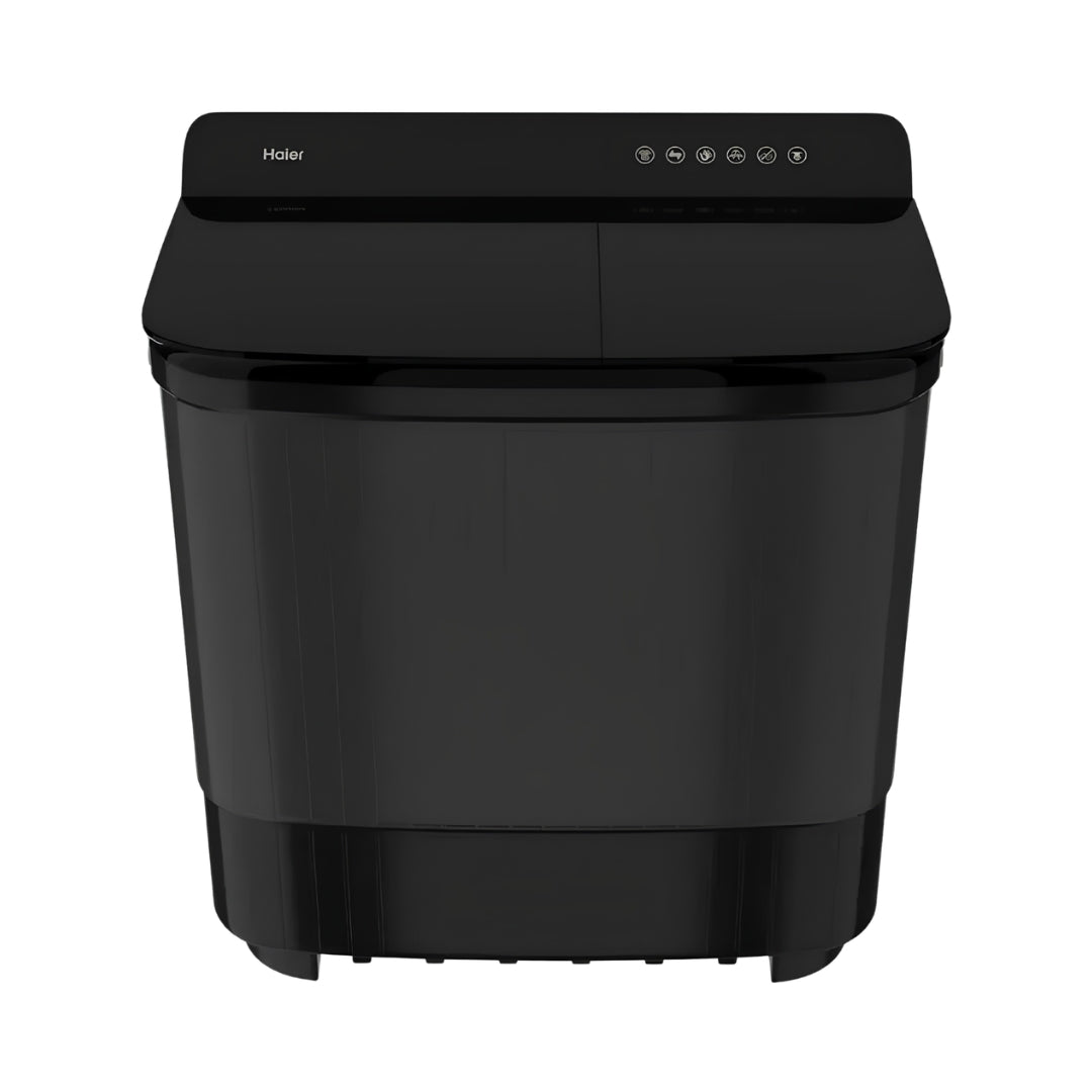 HaierSemiAutomaticWashingMachineHTW140-178BKNOIDASAWM14Kg-Black_FrontView_1